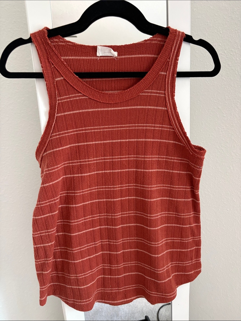 Sienna Sky Rust-Striped Ribbed Tank